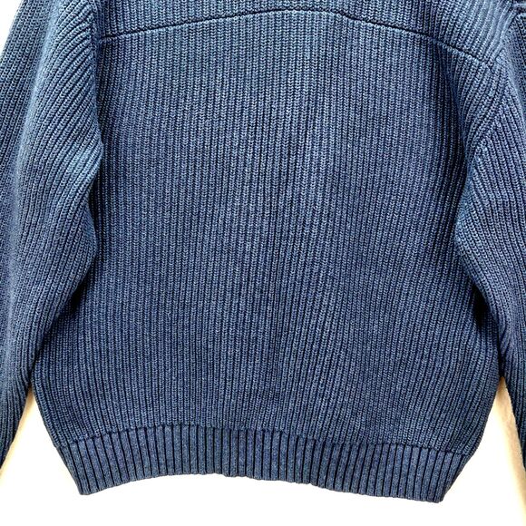Duluth Trading Military Sweater Men 2XL Blue Wool Blend Heavyweight Shawl Collar - Picture 11 of 13